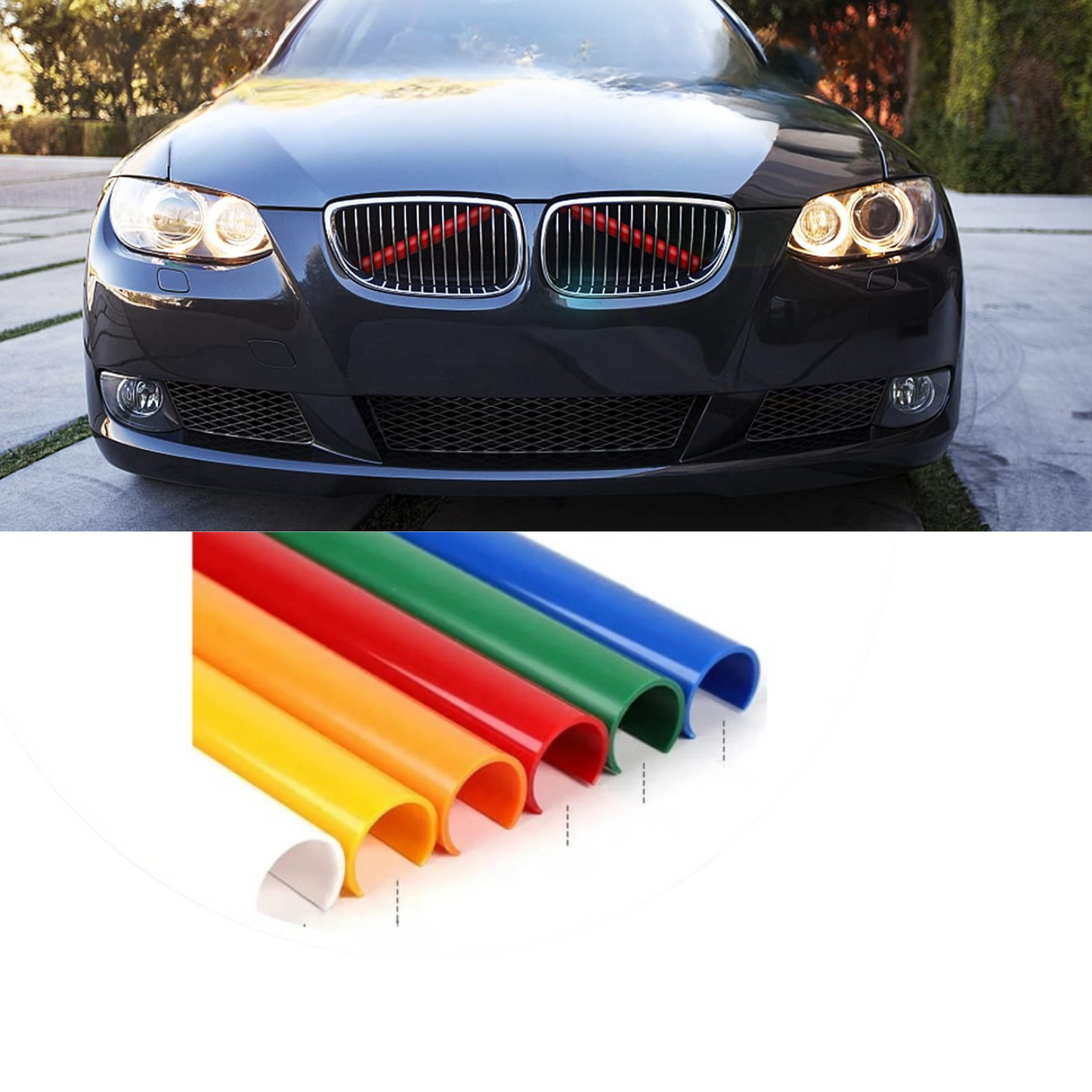 BMW E90 E92 E93 Front Grill Strip Covers – Colorful M Look Accent Kit