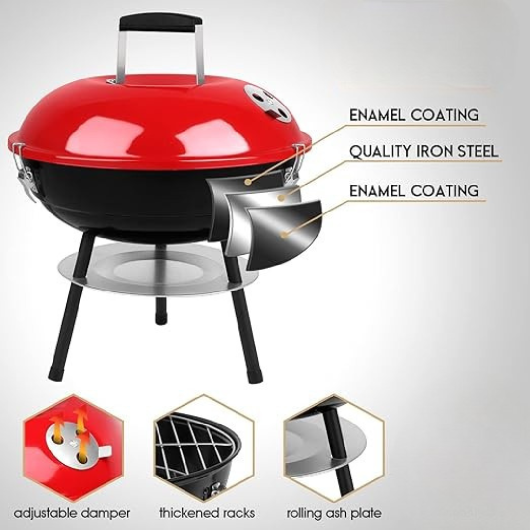 Portable Charcoal BBQ Grill with Lid