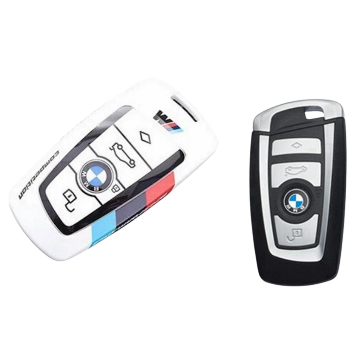 BMW F Series Key Cover + Leather Keychain – M Power Edition (High Quality)