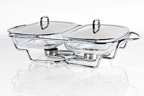 Double Glass Food Warmer with Stand (2 x 1.5L)