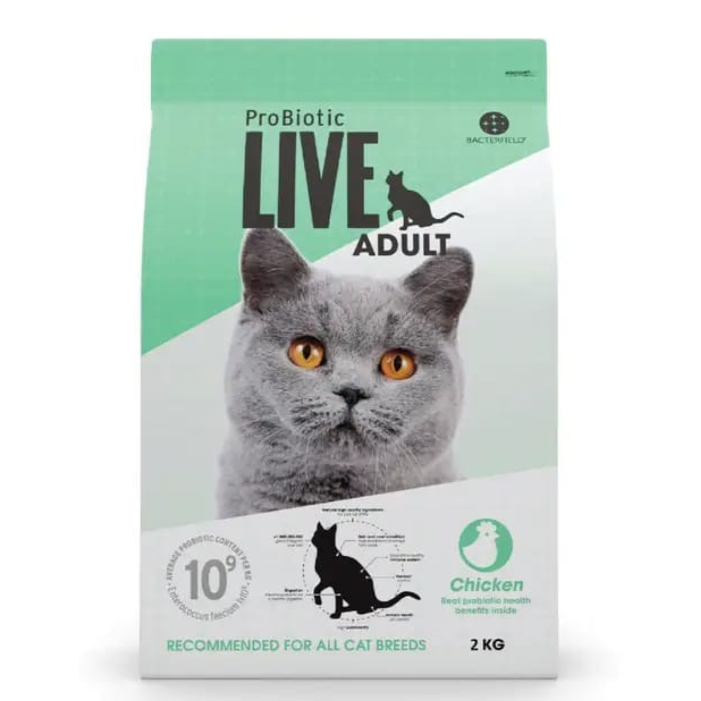 LIVE ProBiotic Adult Cat Food Chicken (2kg)
