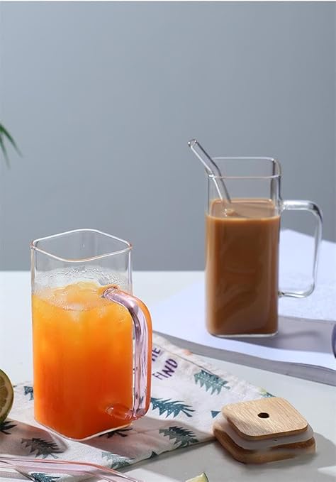 Glass Mug with Bamboo Lid & Straw