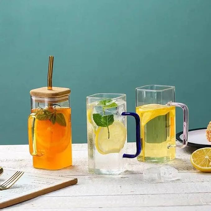 Glass Mug with Bamboo Lid & Straw