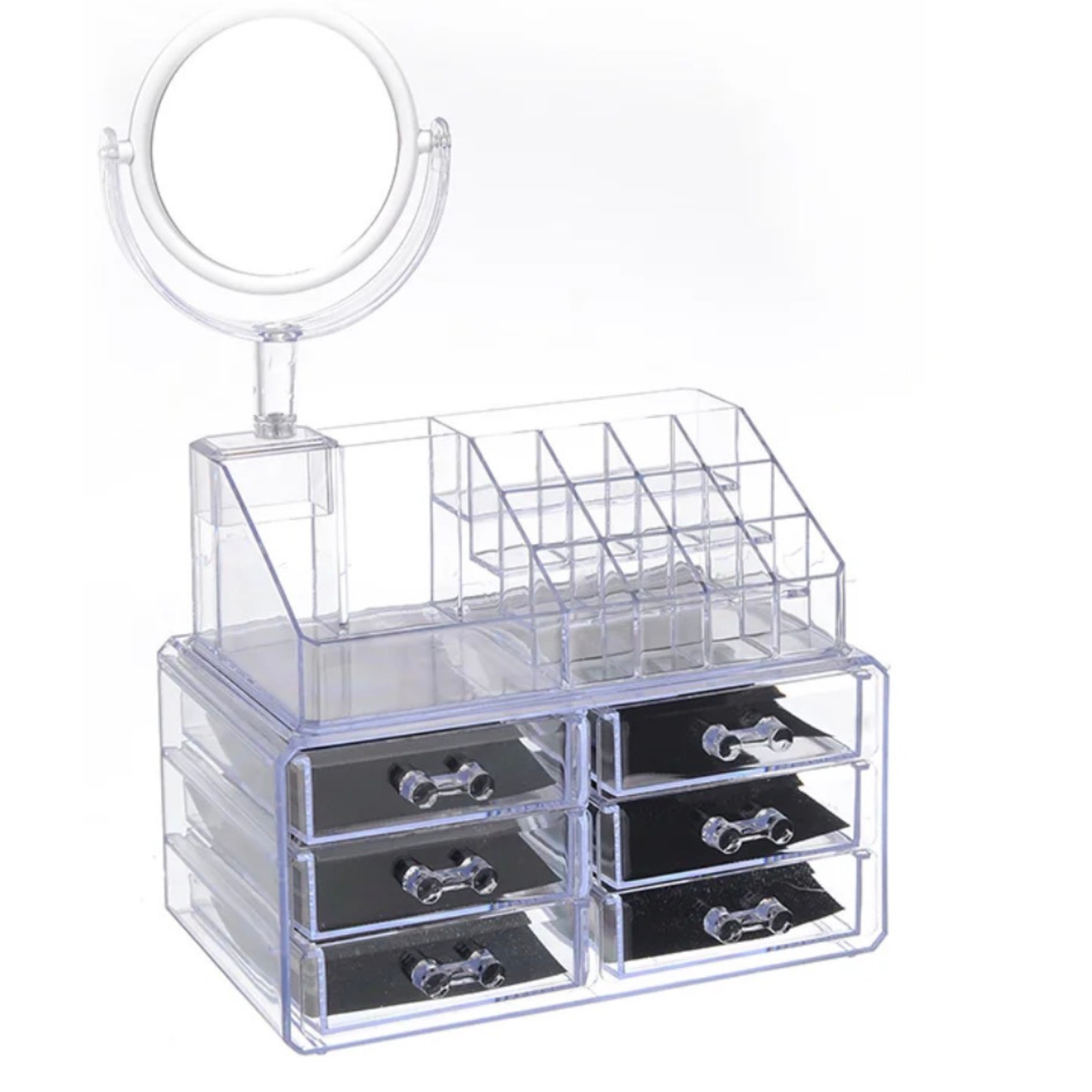 Clear Acrylic Makeup Organizer with Mirror & Drawers