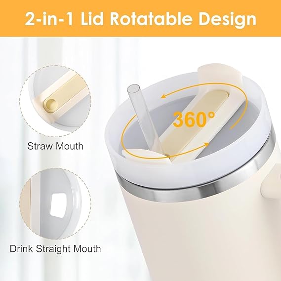 Tumbler with Straw Lid & Handle (mug)