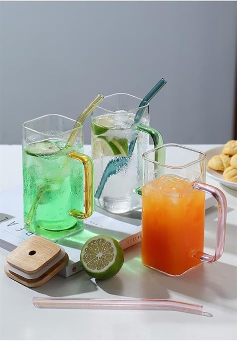 Glass Mug with Bamboo Lid & Straw