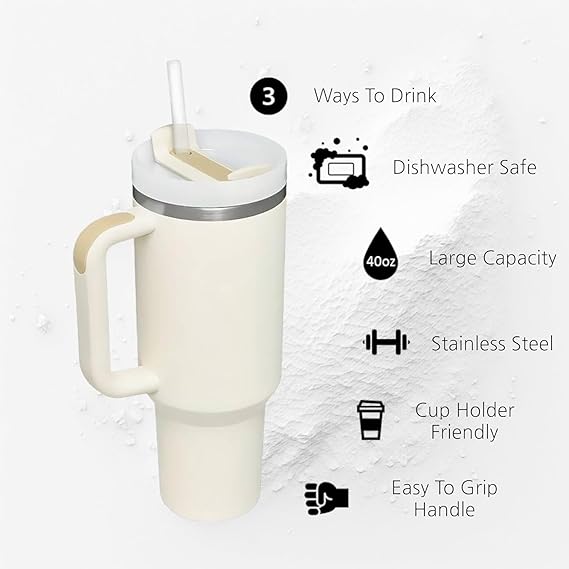 Tumbler with Straw Lid & Handle (mug)