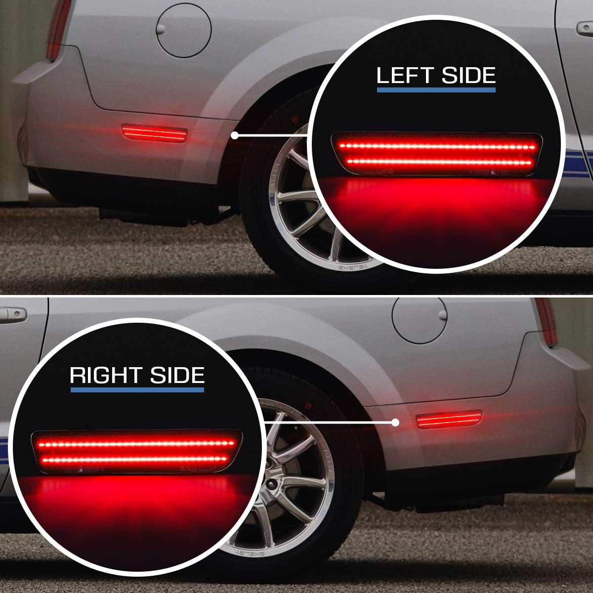 Ford Mustang 2005–2009 Rear LED Lights – Red (OEM Replacement)