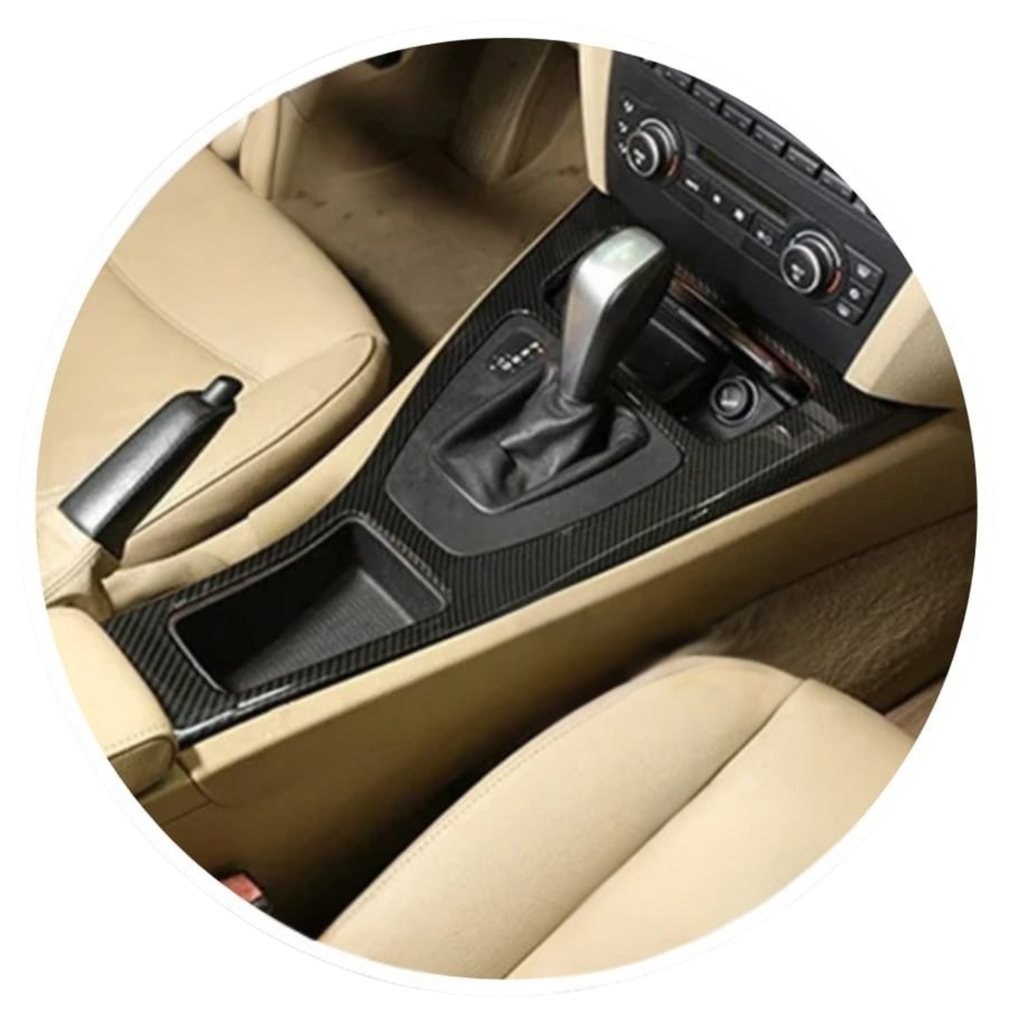 BMW E90/E92/E93 Carbon Fiber Center Console Cover (2-Piece Set)