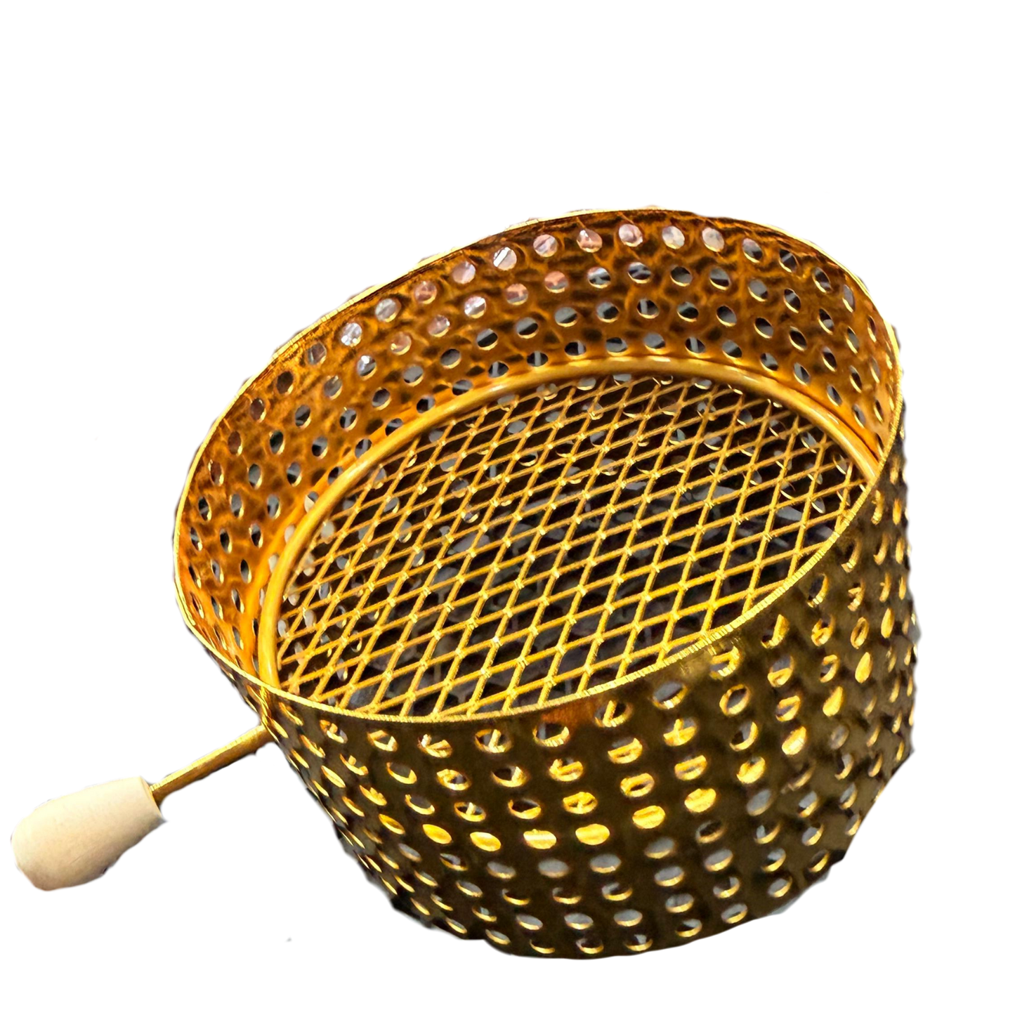 Premium Perforated Coal Basket – Gold Edition