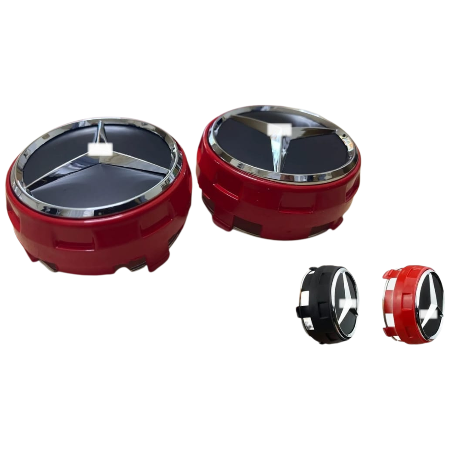 Mercedes AMG Wheel Caps – Set of 4 (Red or Black)