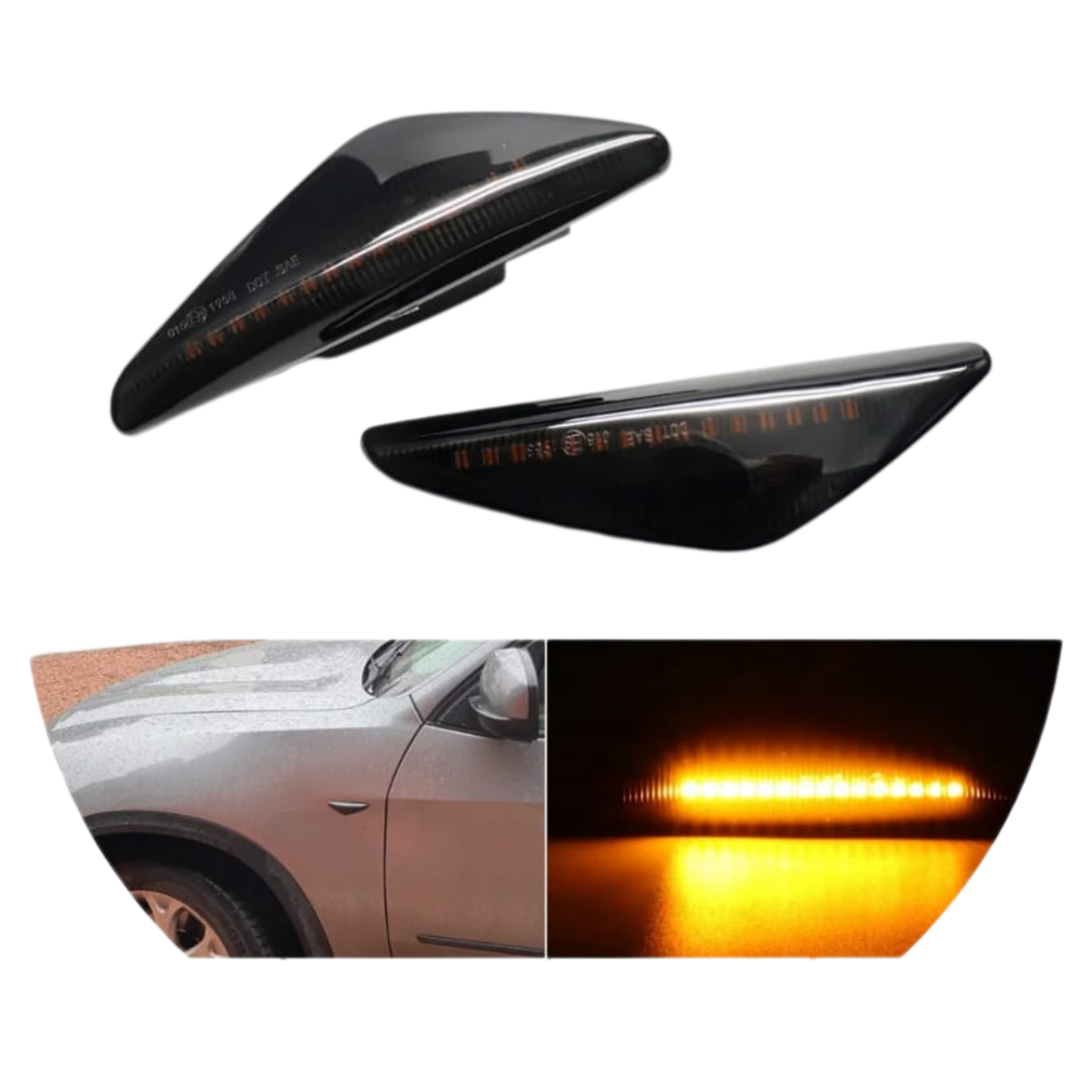 BMW X5 E70 / X6 E71 / X3 F25 LED Dynamic Sequential Side Blinker – Smoked Lens (2 pcs)