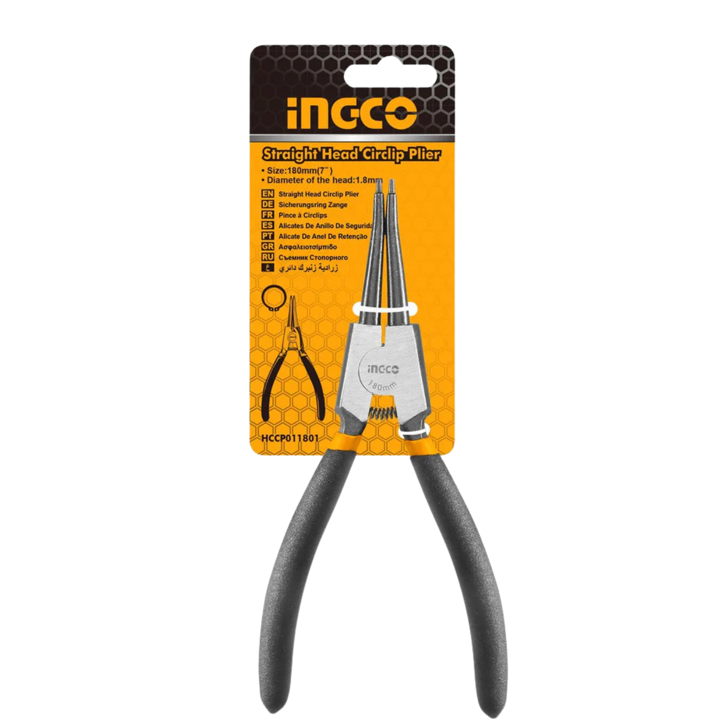 INGCO 7” Straight Head Circlip Plier