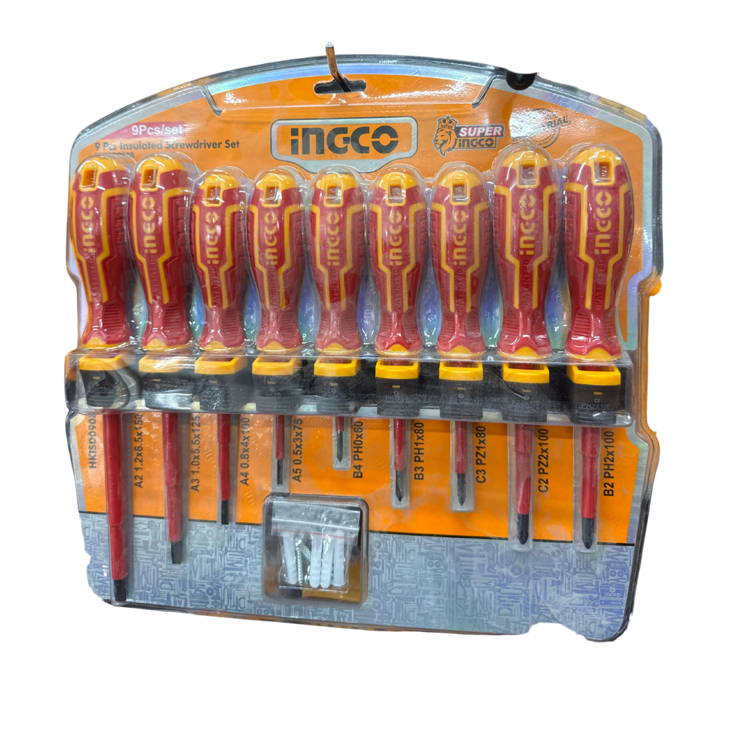 INGCO 9 Pcs Insulated Screwdriver Set