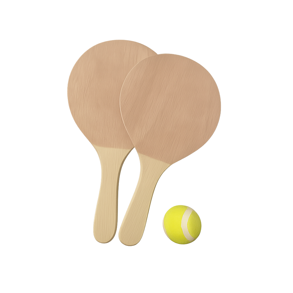 Wooden Beach Racket Set with Ball