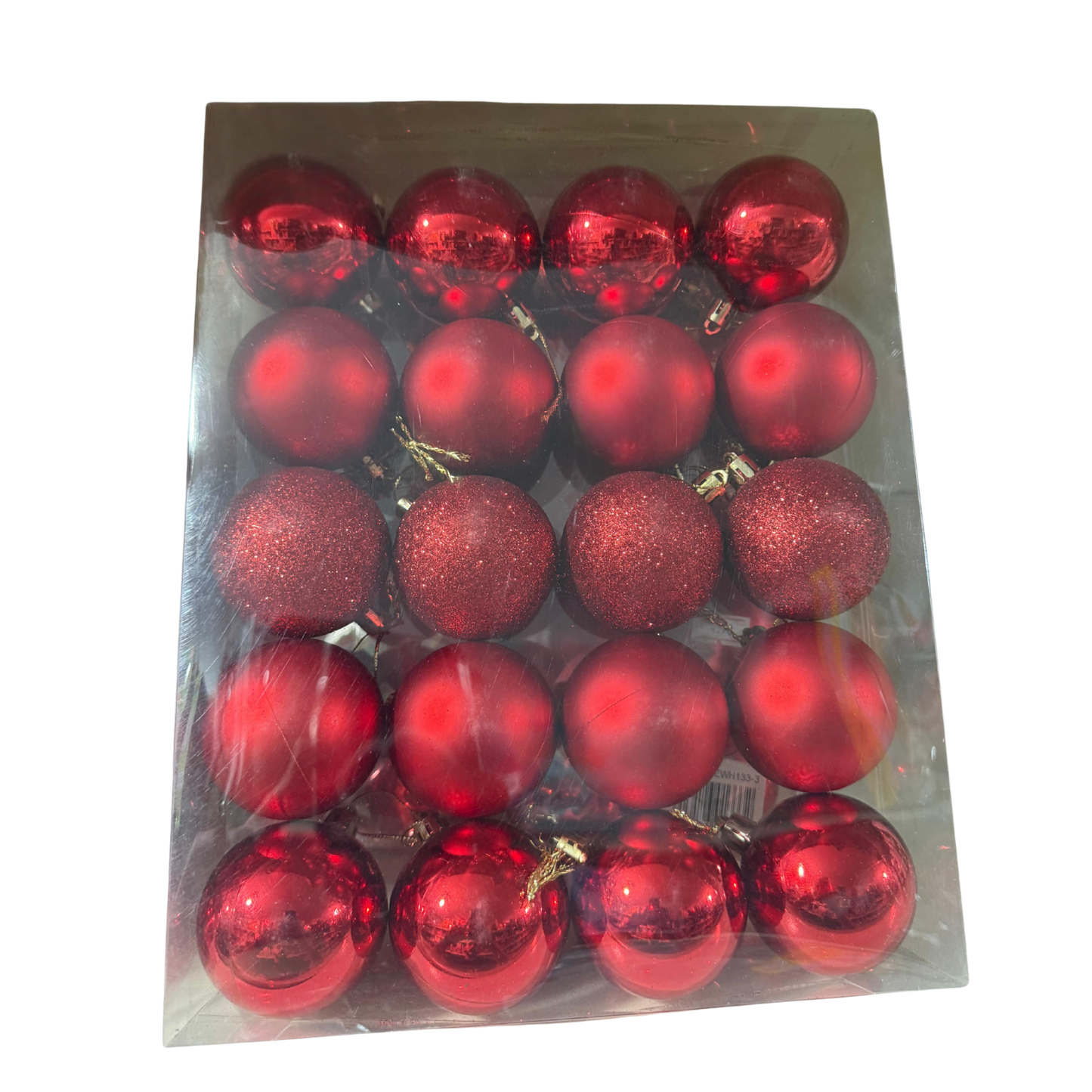 Red Christmas Ornament Set – 20-Piece Shatterproof Baubles