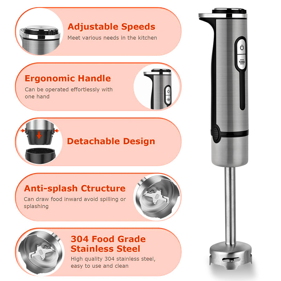 MOMAZ 4-in-1 Hand Blender Set – 600W Powerful Multi-Function Mixer