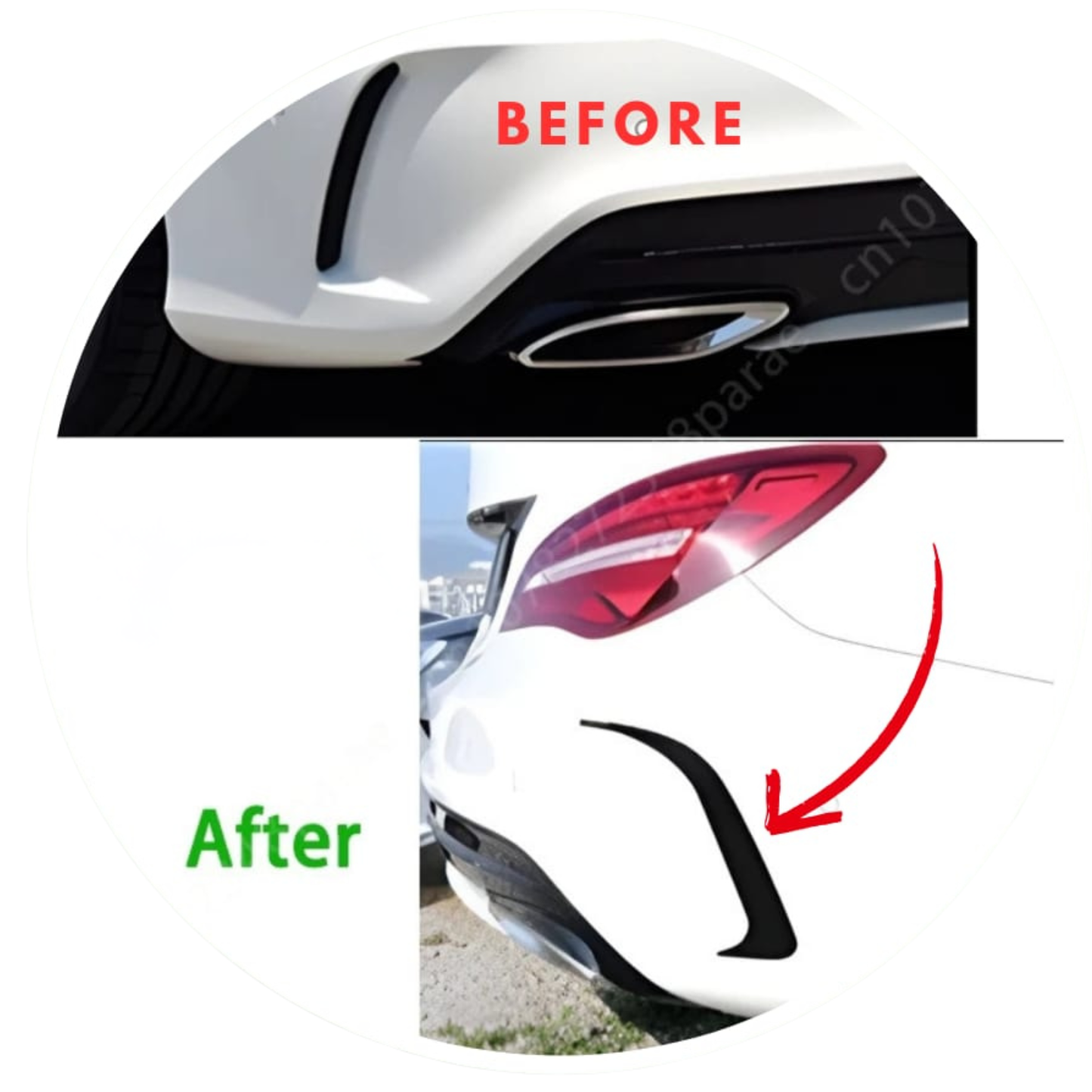 Mercedes CLA C117W117 Rear Bumper Air Vent Side Canard Trim (Set of 2)