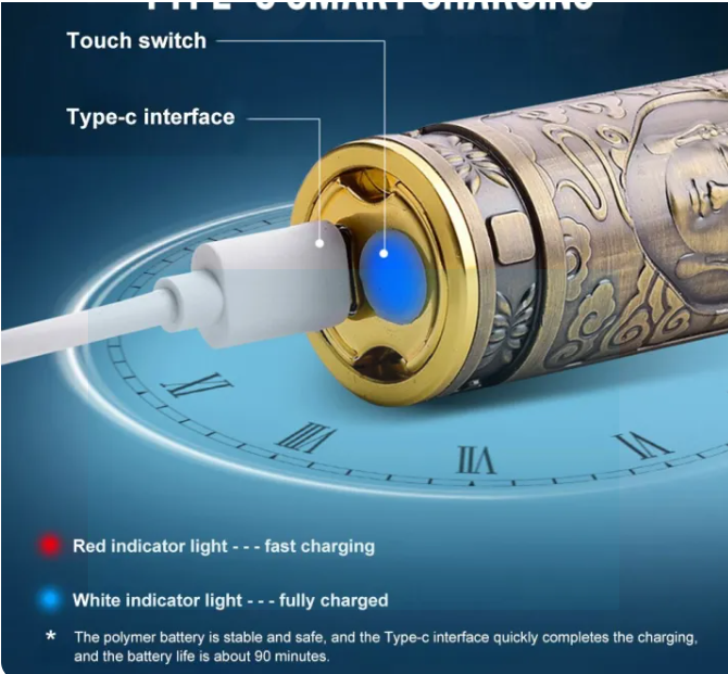 Portable Buddha-Engraved Electric Hair Trimmer