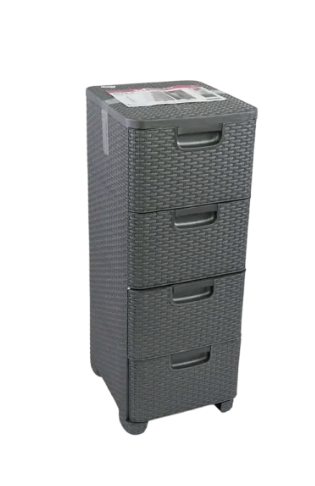 4-Tier Plastic Storage Drawer Cabinet