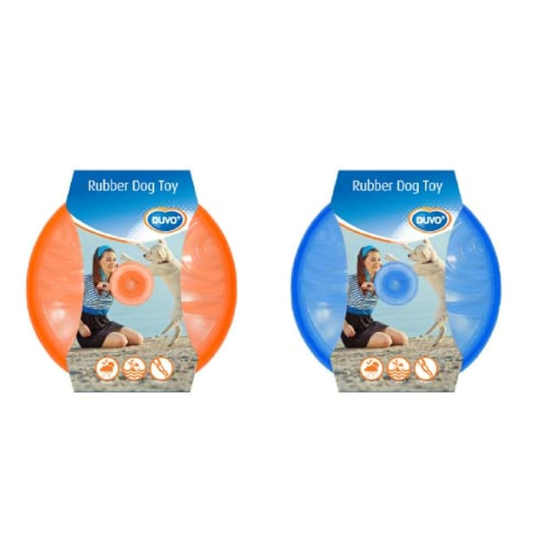 Duvo+ Rubber Dog Toy – Durable Flying Disc for Fetch & Play