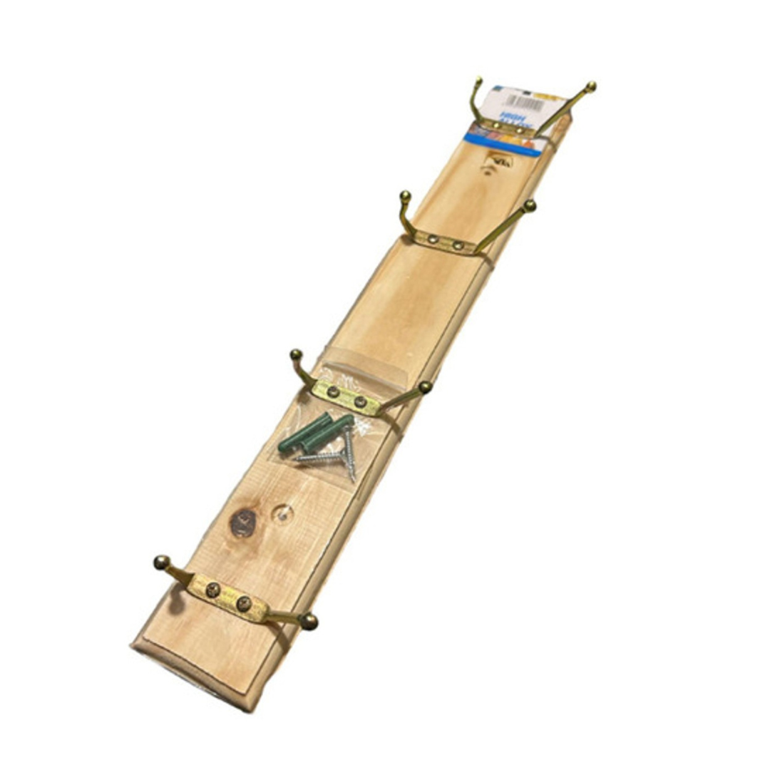 Wooden Wall-Mounted Hook Rack