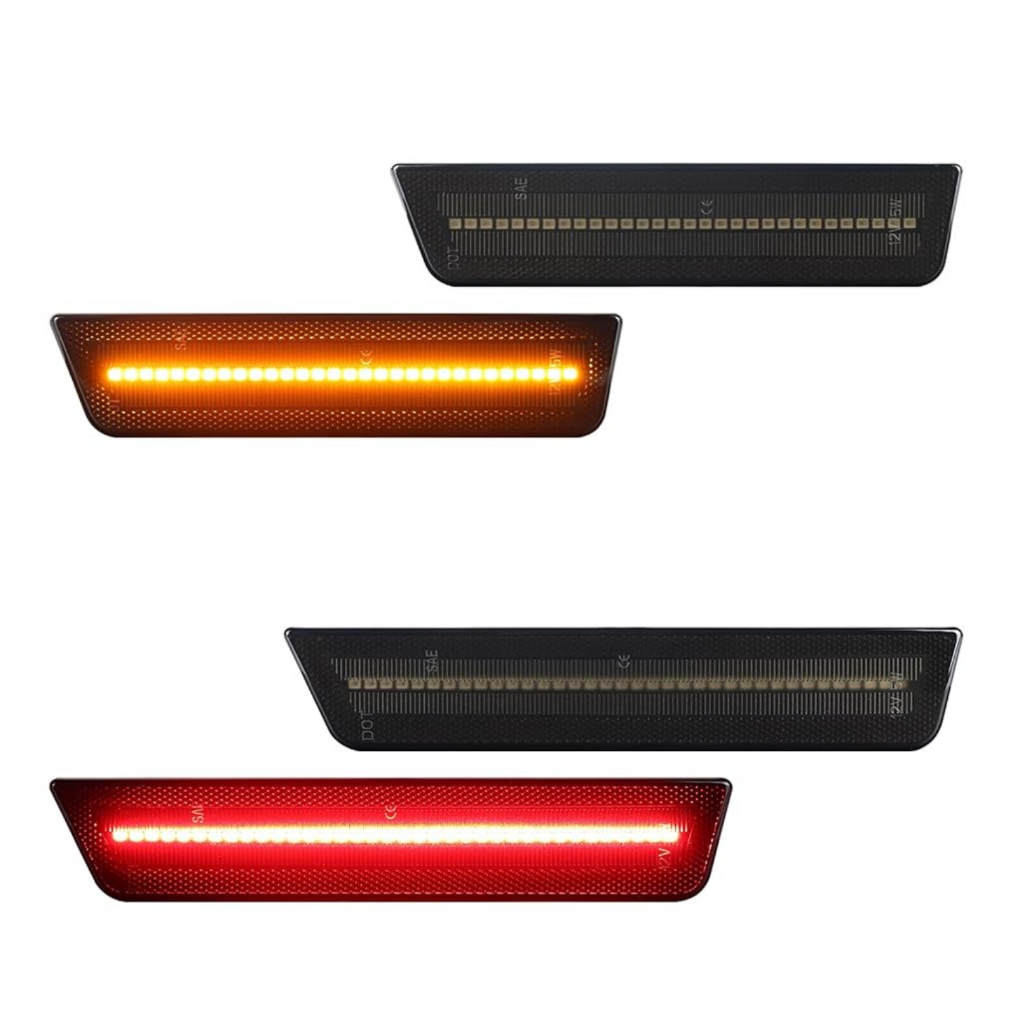 Dodge Challenger 2015–2023 Front + Rear LED Side Marker Lights * Not for SRT*
