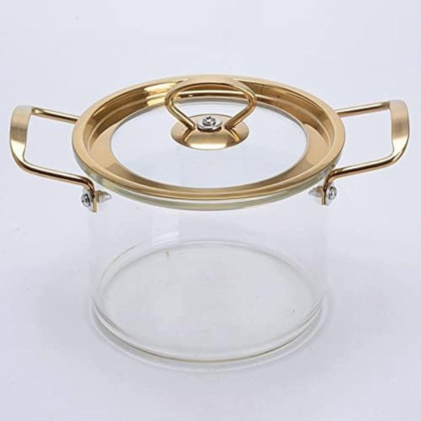 Stainless steel handle double ear glass pot 3.5l