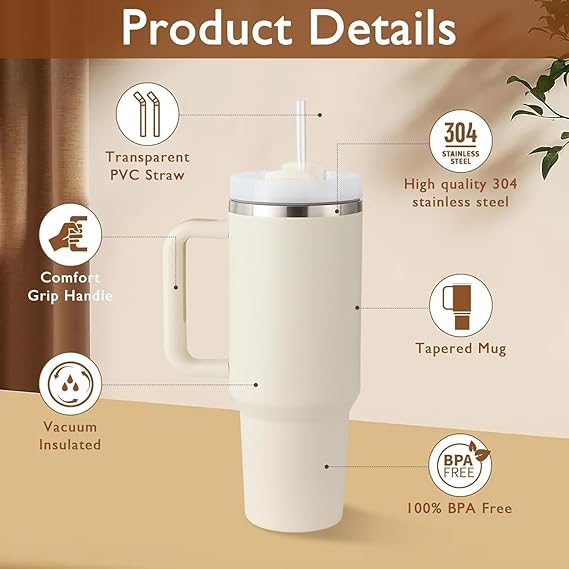 Tumbler with Straw Lid & Handle (mug)