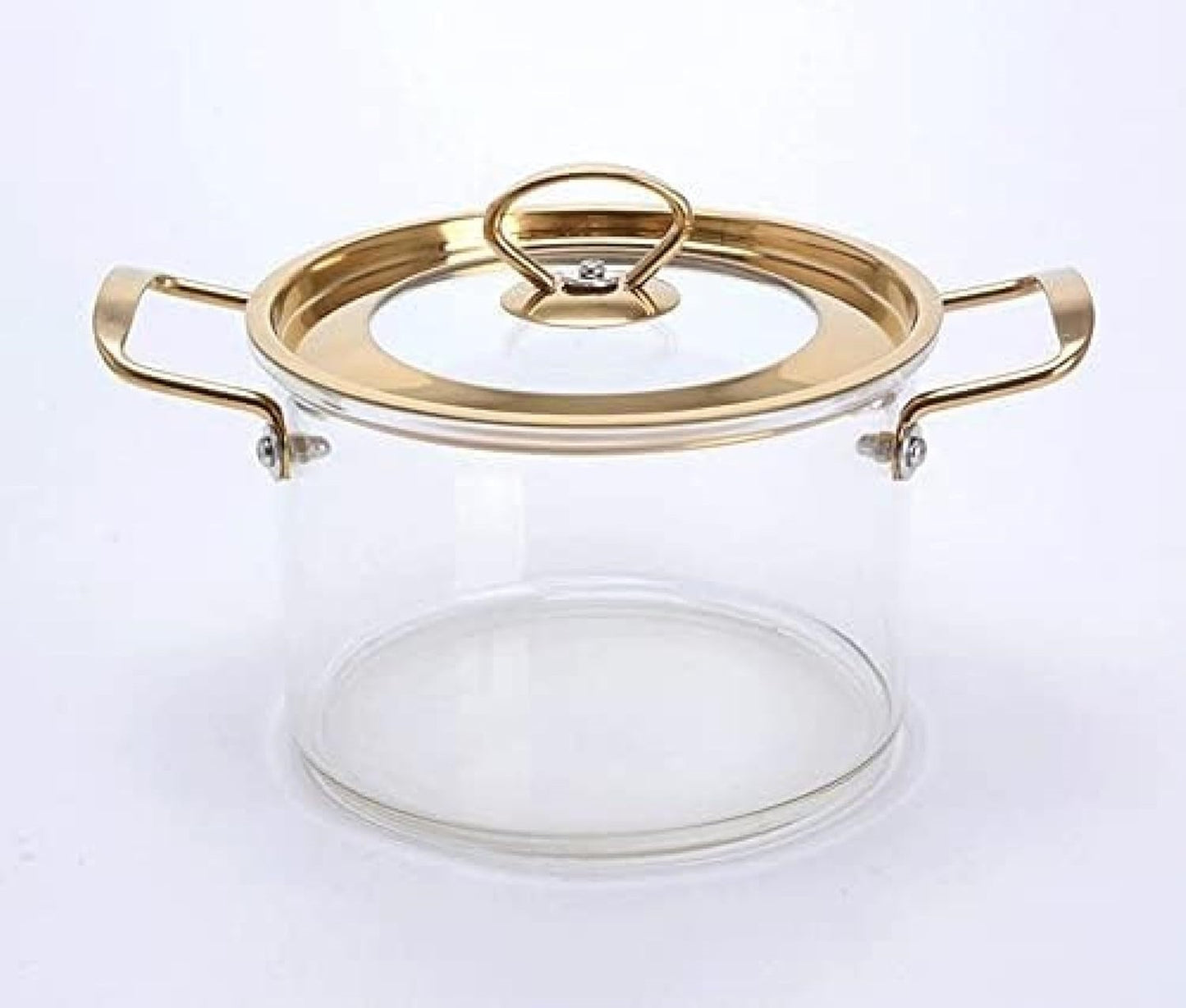 Stainless steel handle double ear glass pot 3.5l