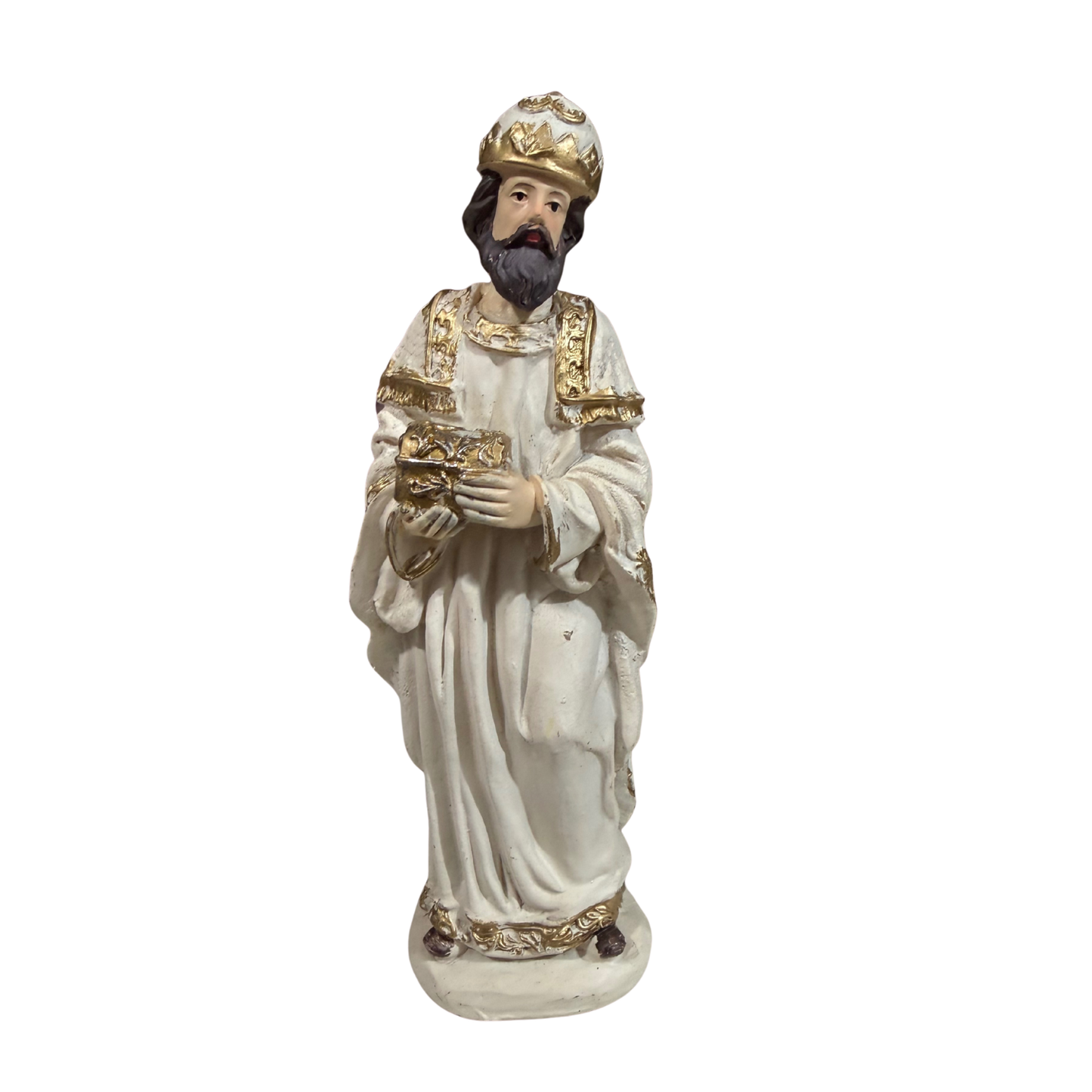 11-Piece White & Gold Nativity Set