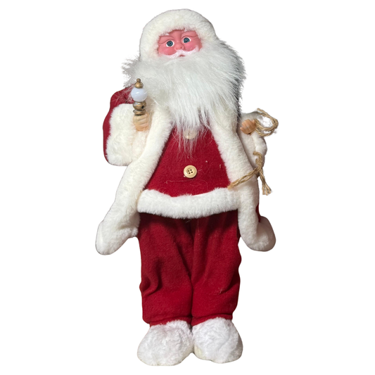 Classic Santa Claus Plush Figurine – Red & White Holiday Decoration