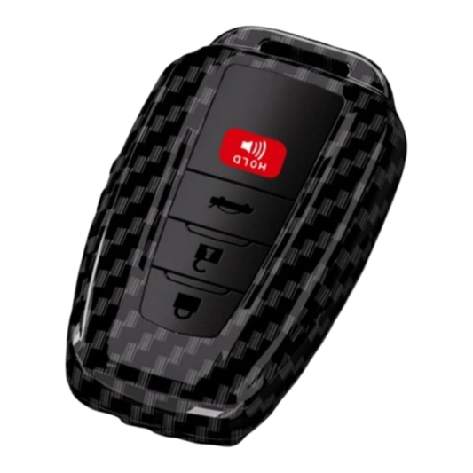 Toyota Carbon-Style Plastic Key Cover with Keychain – Durable Protection & Stylish Upgrade