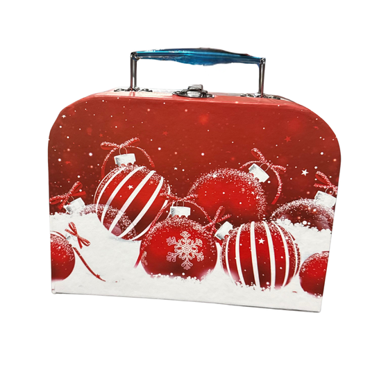 Red Christmas Gift Suitcase Box – Decorative Holiday Storage & Gift Packaging