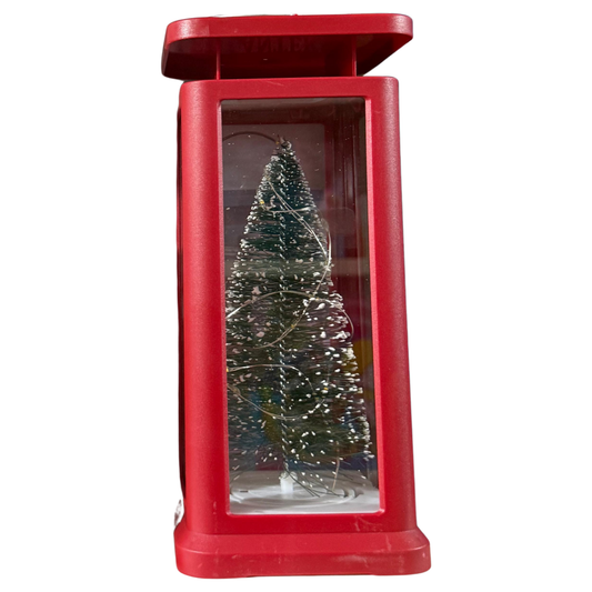 Red Lantern Christmas Tree Display – Light-Up Winter Holiday Decoration