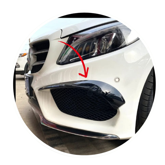 Mercedes W205 Front Bumper Air Vent Trim (Set of 2 – Black/Carbon)