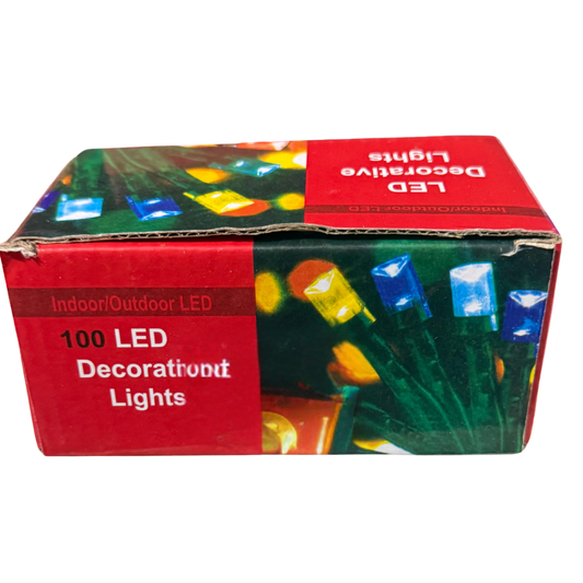 100 LED Decorative String Lights – Indoor/Outdoor – Red, Yellow, White & Multicolor