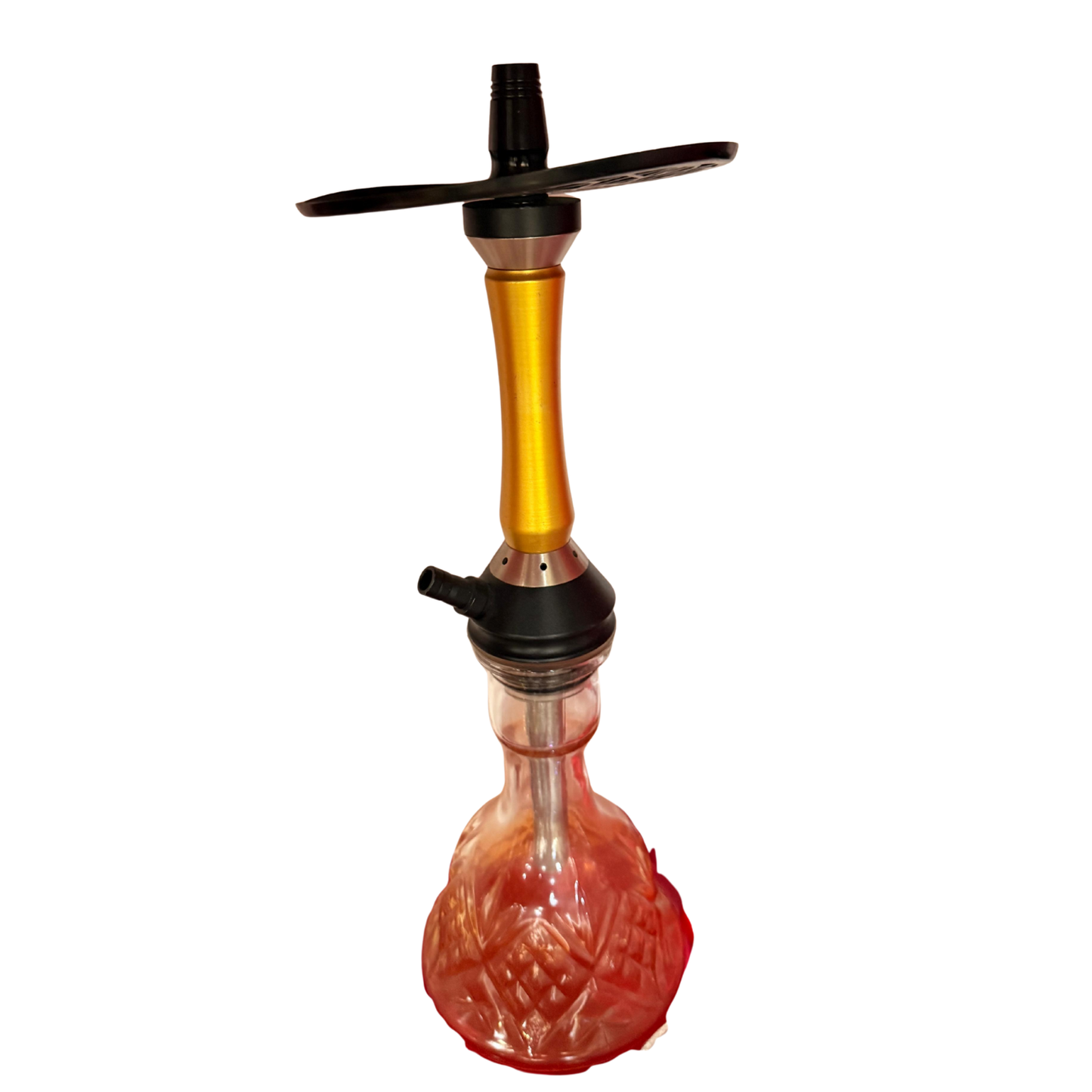 Golden Blaze Hookah – Red Crystal Base Edition