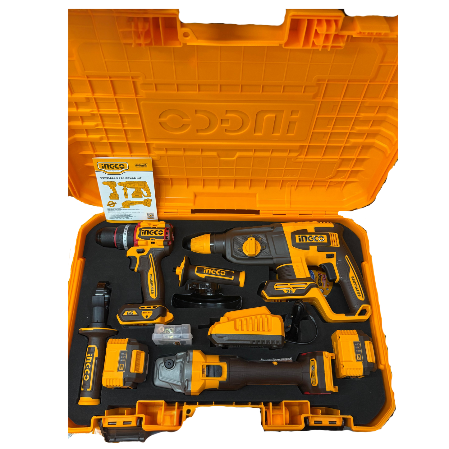 INGCO Cordless 3 Pcs Combo Kit – 20V Power Tool Set