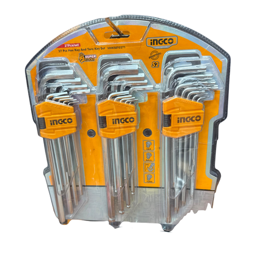 INGCO 27 Pcs Hex Key and Torx Key Set
