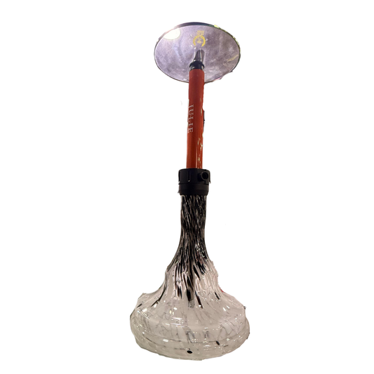 Red Crystal Hookah – Sleek Modern Design with Clear Textured Base