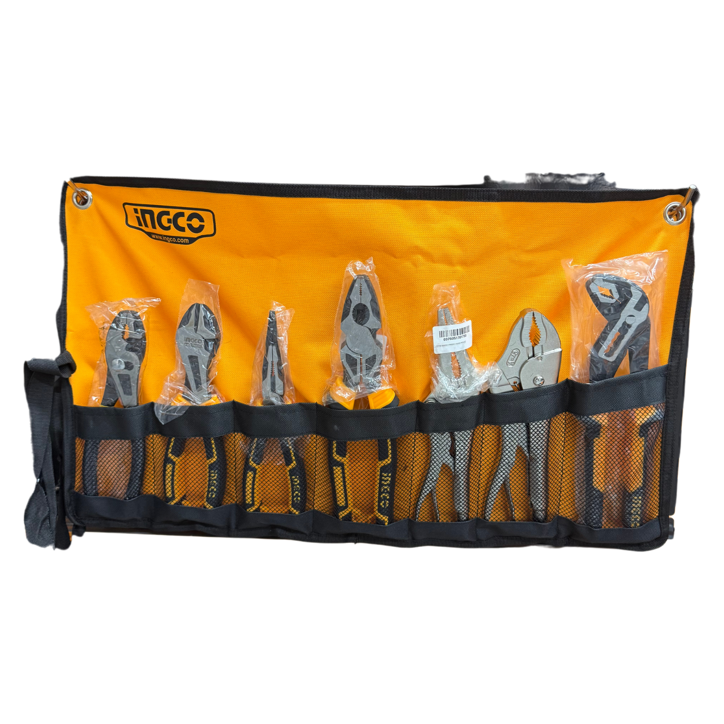 INGCO 7-Piece Plier Set with Roll-Up Pouch
