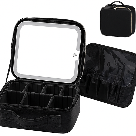 Travel Makeup Bag With LED Mirror