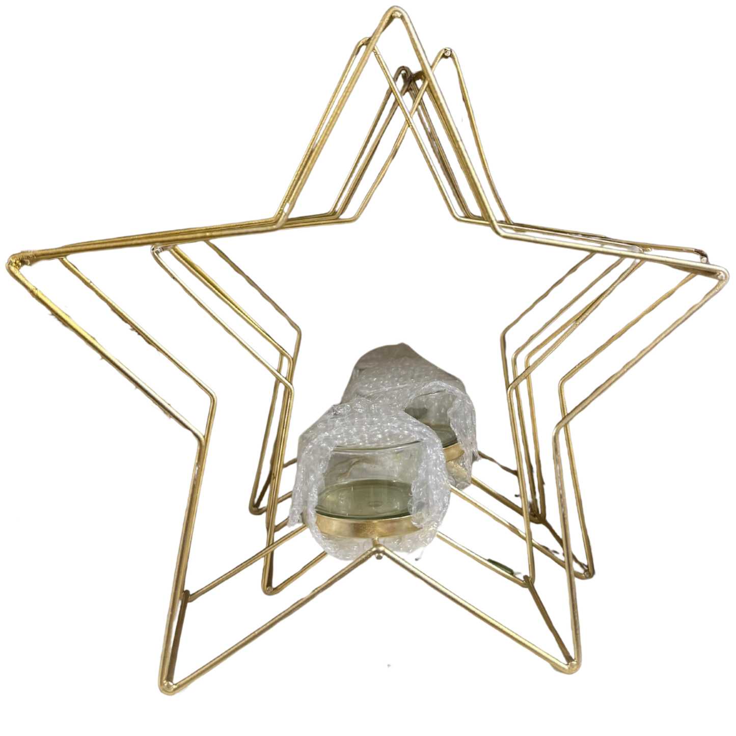 Gold Star Metal Candle Holder – Modern Holiday & Home Décor Accent