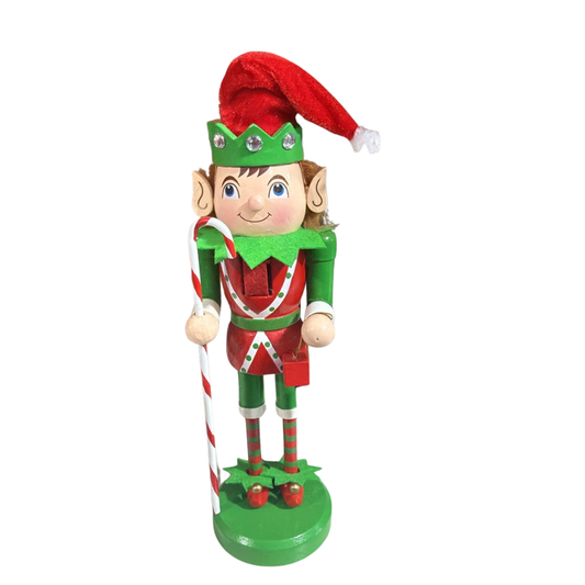 Elf Nutcracker Figurine – Festive Wooden Christmas Decoration