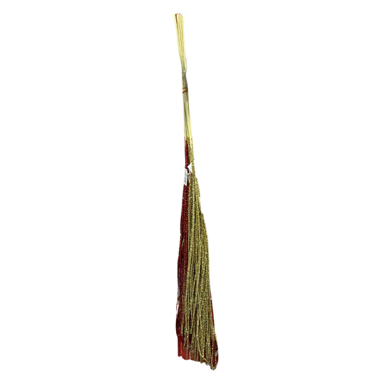 Glitter Tinsel Decoration – Red & Gold Hair-Like Holiday Accent