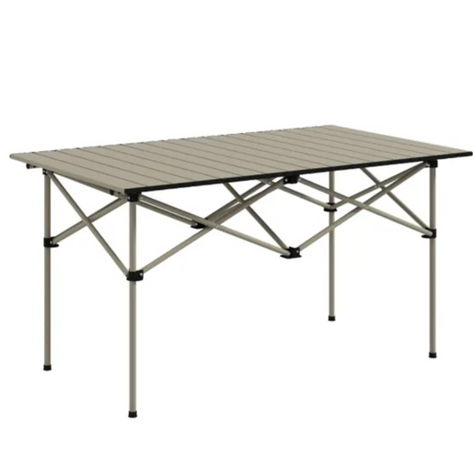 Aluminium Folding Camping Table with Roll-Up Top and Bag