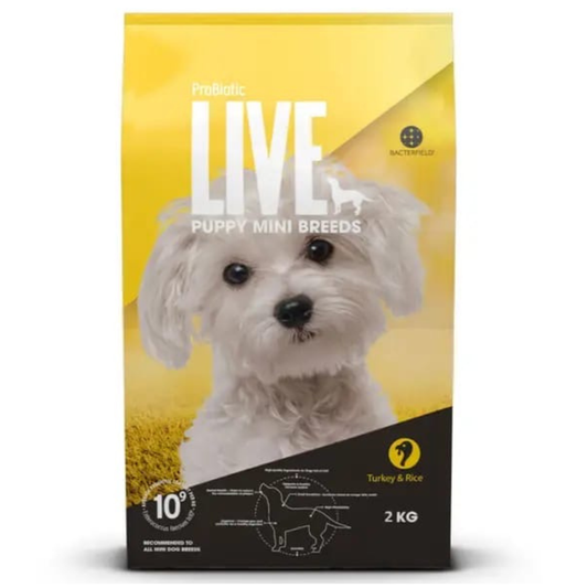 LIVE ProBiotic Puppy Mini Breeds Turkey & Rice (2kg)