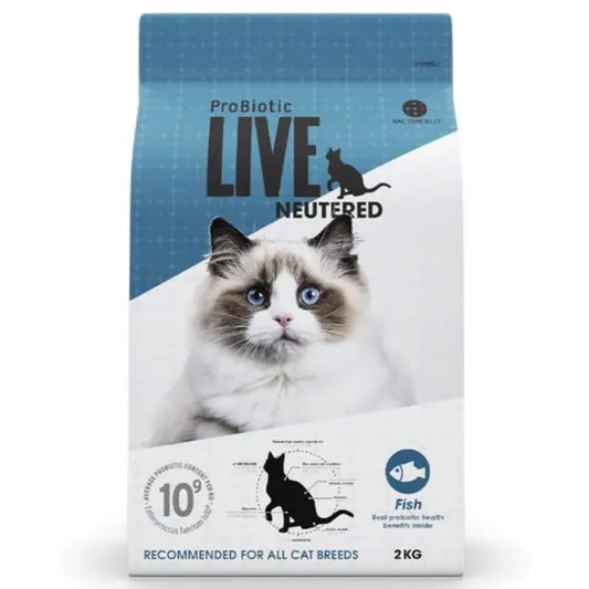 LIVE ProBiotic Neutered Cat Food Fish (2kg)