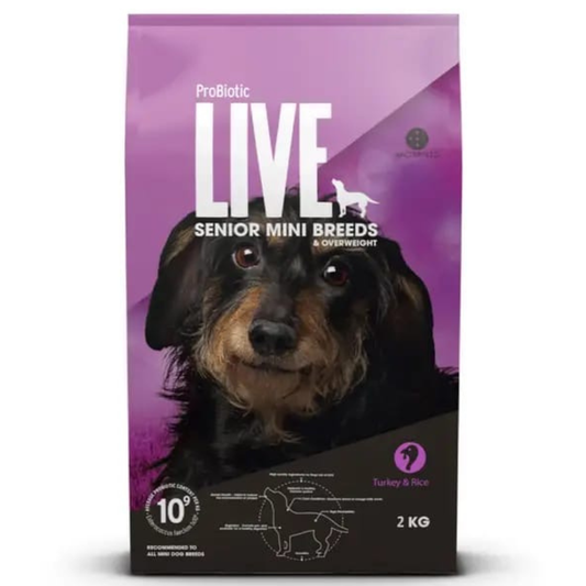 LIVE ProBiotic Senior Mini Breeds & Overweight Turkey & Rice (2kg)